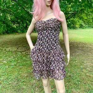 Floral strapless dress